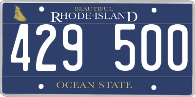 RI license plate 429500