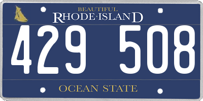 RI license plate 429508