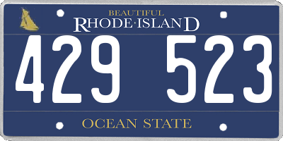 RI license plate 429523