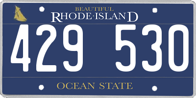 RI license plate 429530