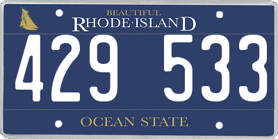 RI license plate 429533