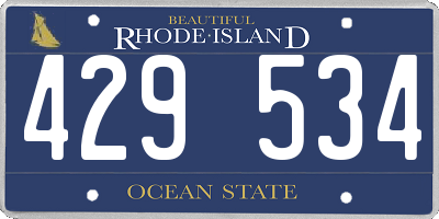 RI license plate 429534