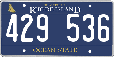 RI license plate 429536