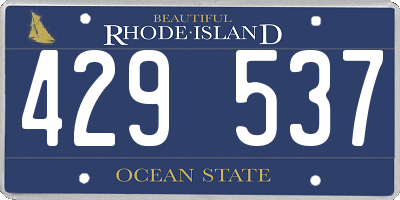 RI license plate 429537