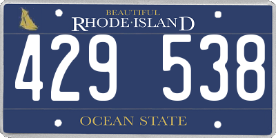 RI license plate 429538