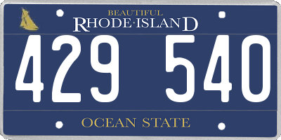 RI license plate 429540