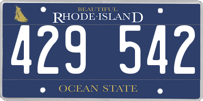 RI license plate 429542