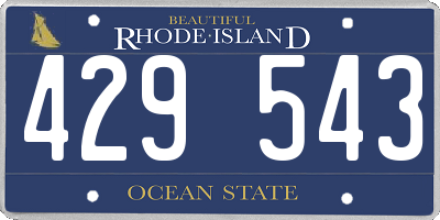 RI license plate 429543
