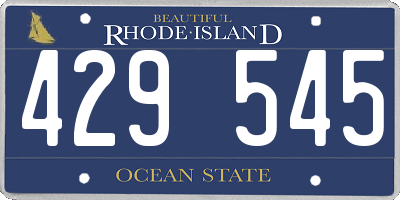 RI license plate 429545