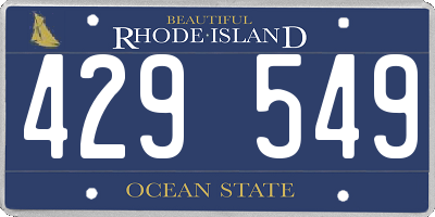 RI license plate 429549