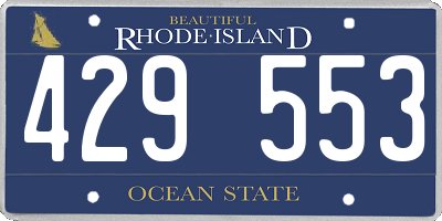 RI license plate 429553