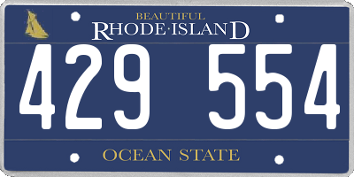 RI license plate 429554