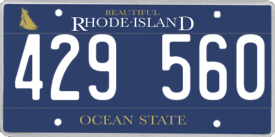 RI license plate 429560