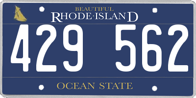 RI license plate 429562