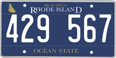 RI license plate 429567