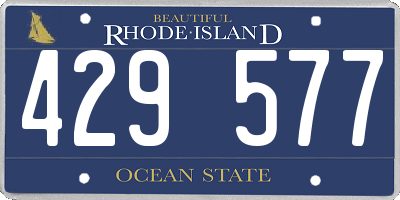 RI license plate 429577
