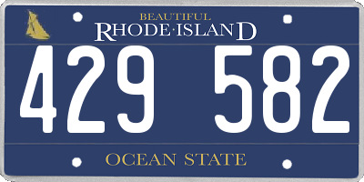 RI license plate 429582