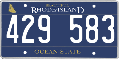 RI license plate 429583