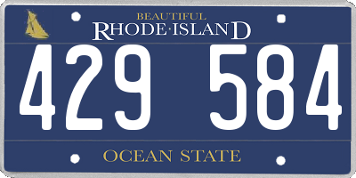 RI license plate 429584