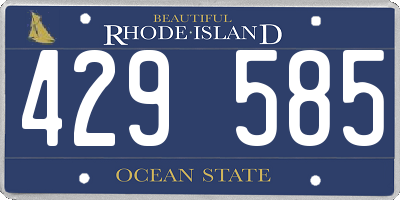 RI license plate 429585