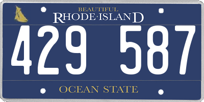 RI license plate 429587