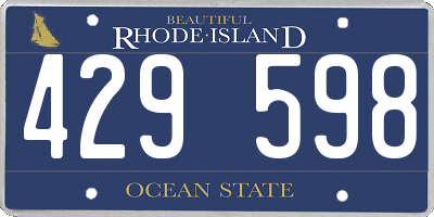RI license plate 429598