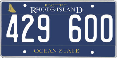 RI license plate 429600