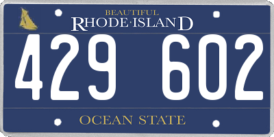 RI license plate 429602