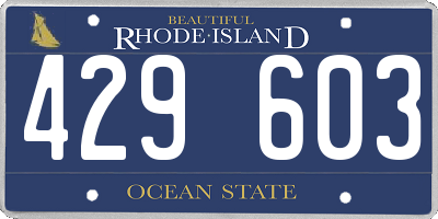 RI license plate 429603