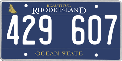 RI license plate 429607