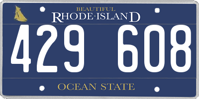 RI license plate 429608