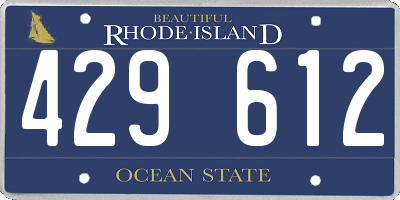 RI license plate 429612