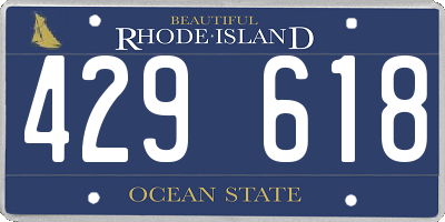 RI license plate 429618