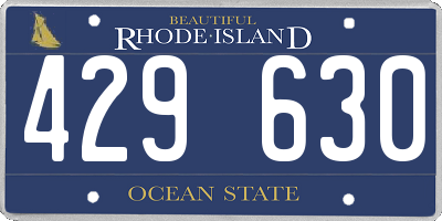 RI license plate 429630