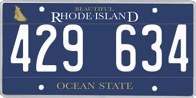 RI license plate 429634