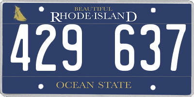 RI license plate 429637