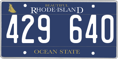 RI license plate 429640