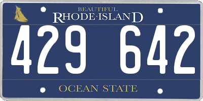 RI license plate 429642