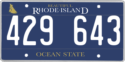 RI license plate 429643