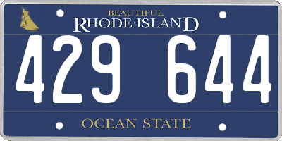 RI license plate 429644