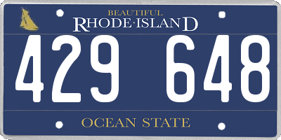 RI license plate 429648
