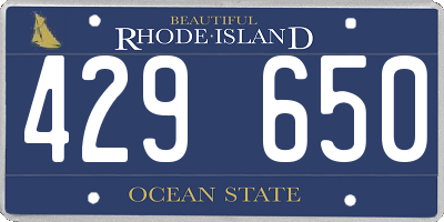 RI license plate 429650