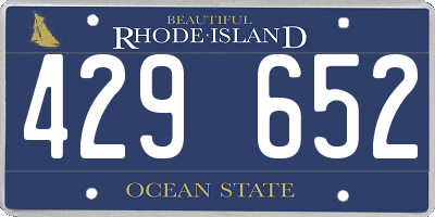 RI license plate 429652