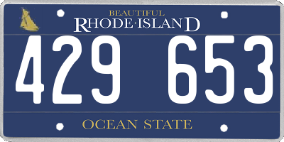 RI license plate 429653