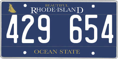 RI license plate 429654