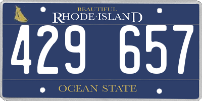 RI license plate 429657