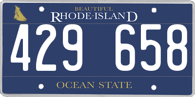 RI license plate 429658