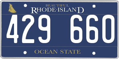 RI license plate 429660