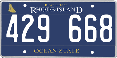RI license plate 429668