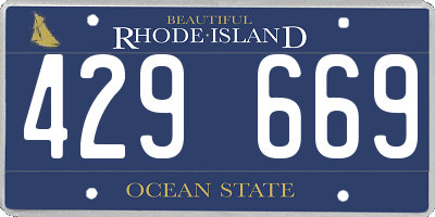 RI license plate 429669
